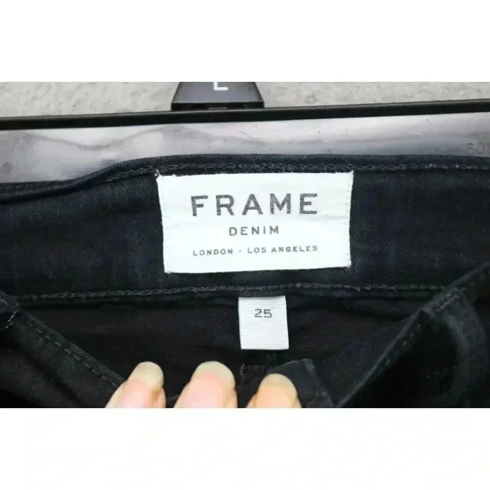 Frame Black Denim Jeans-High Skinny-Size 25-Stretchy-Pockets